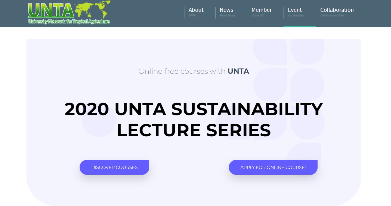[17.9.2563] ประชาสัมพันธ์ Online free courses with UNTA — 2020 UNTA SUSTAINABILITY LECTURE SERIES