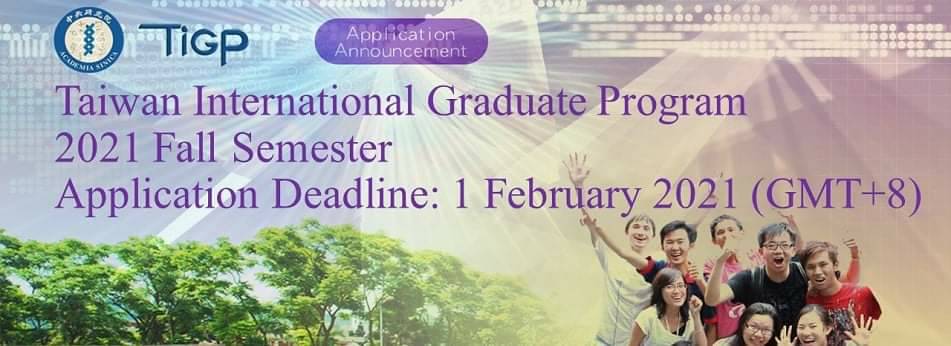 [2020.12.23] “Taiwan International Graduate Program (TIGP) 2021 Fall Semester”