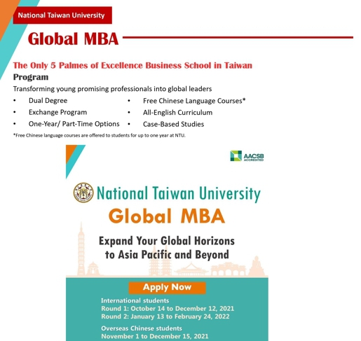 【110.11.17】國立臺灣大學-企業管理 碩士專班 Global MBA