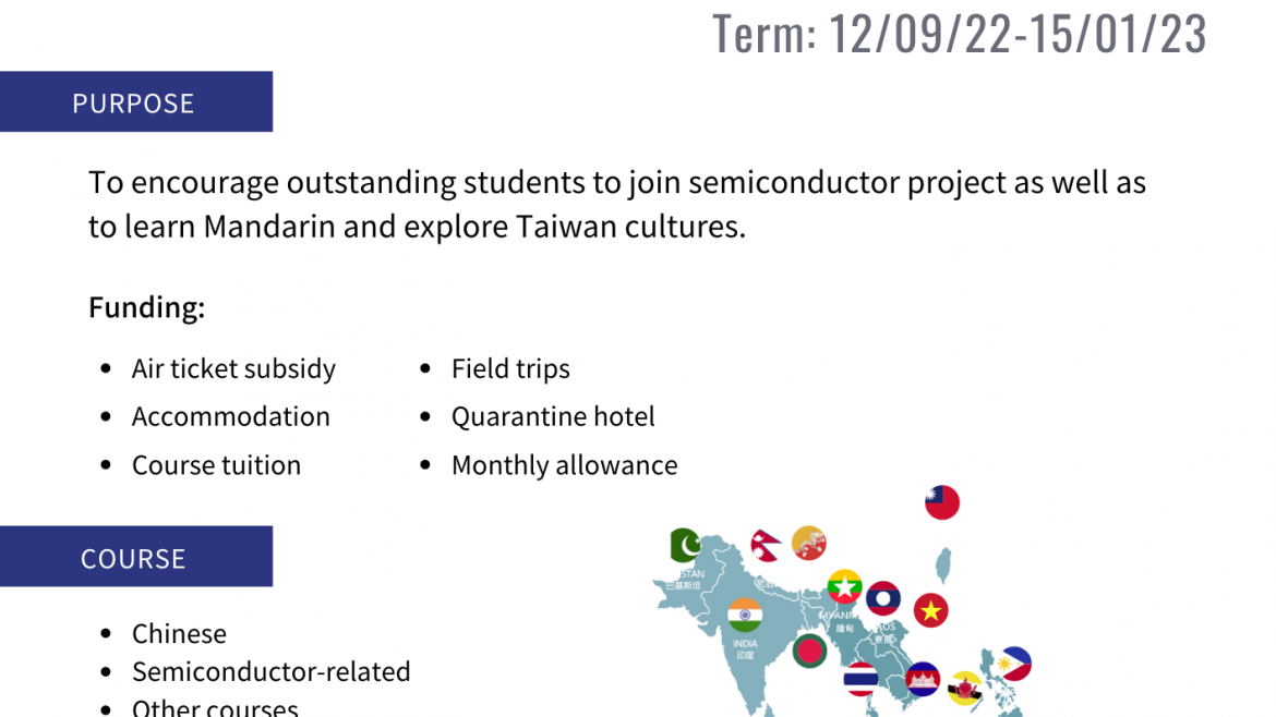 【7.7.2565】 โปรแกรมระยะสั้น New Southbound Policy Mandarin and Semiconductor @ Taipei Tech