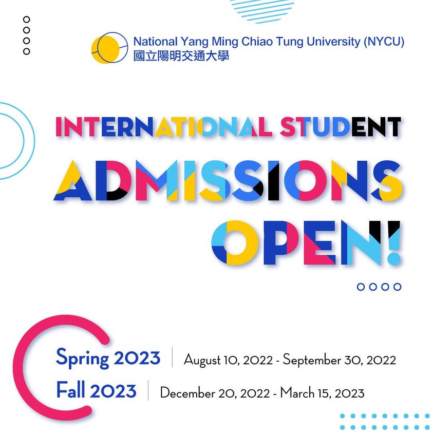 【23.8.2565】ข้อมูลการรับสมัคร National Yang Ming Chiao Tung University (NYCU) 2023