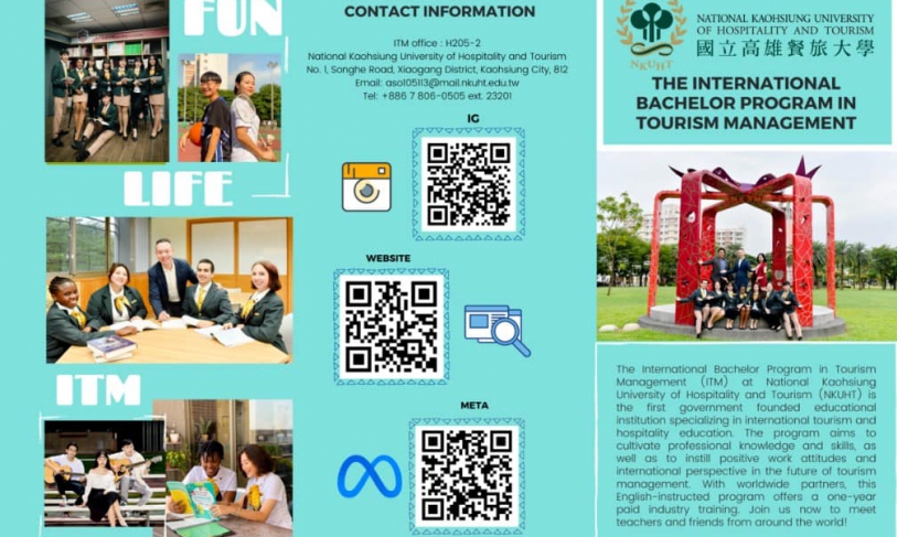 【8.2.2566】แนะนำหลักสูตรภาษาอังกฤษ International Bachelor Program in Tourism Management ของทาง National Kaohsiung University of Hospitality and Tourism
