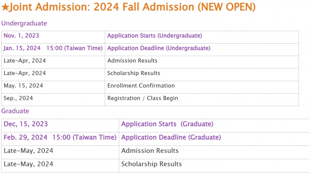 【2023.11.15】National Tsing Hua University — Foreign Student Applications Now Open! — 2024 September Entry